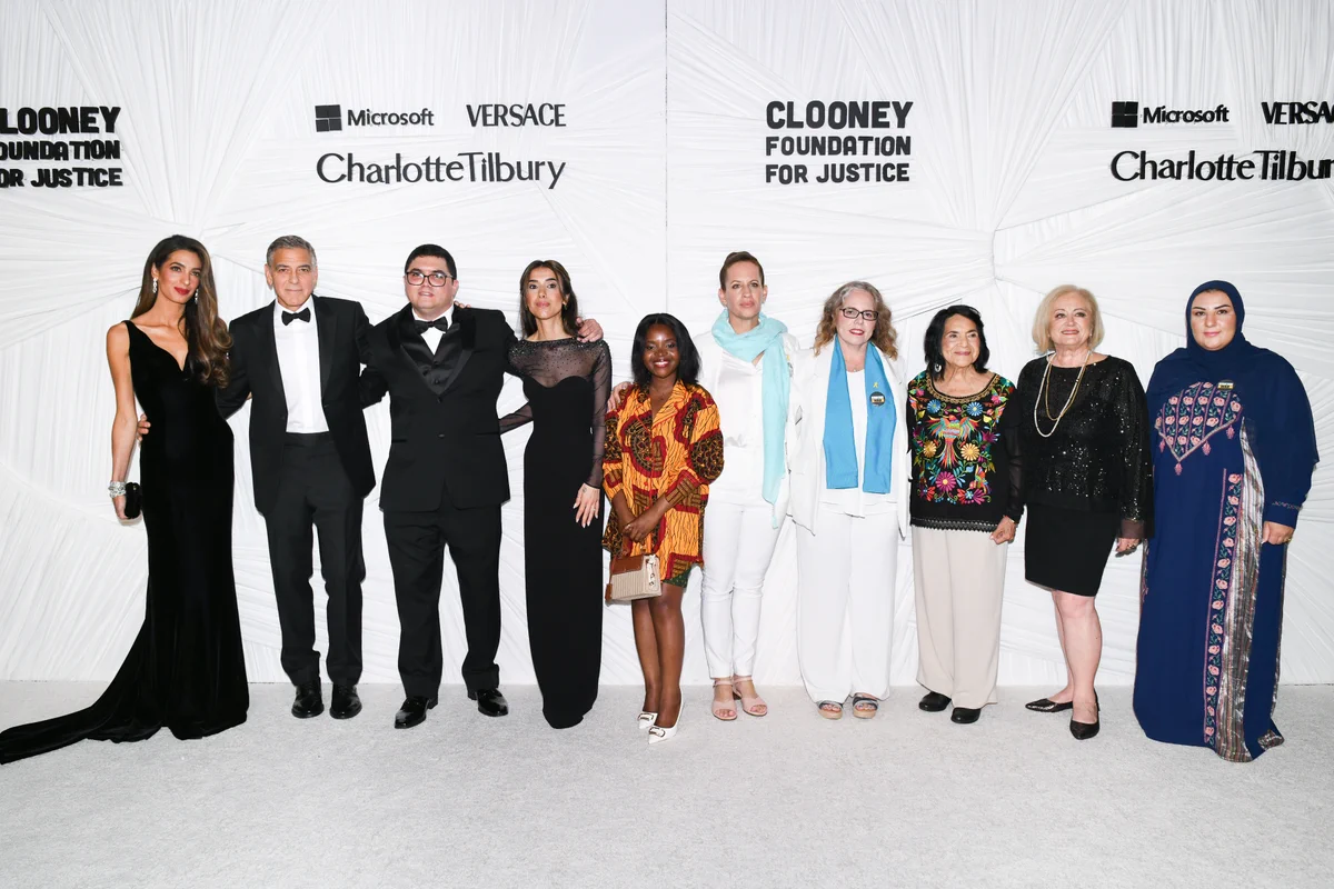 CFJ Co-Founders Amal and George Clooney with the 2024 Albies Honorees. 