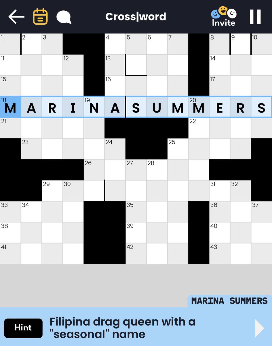 adoredeltio's tweet photo. @marinaxsummers is on today’s crossword.  🥰 https://t.co/zKNUAR3Ye1