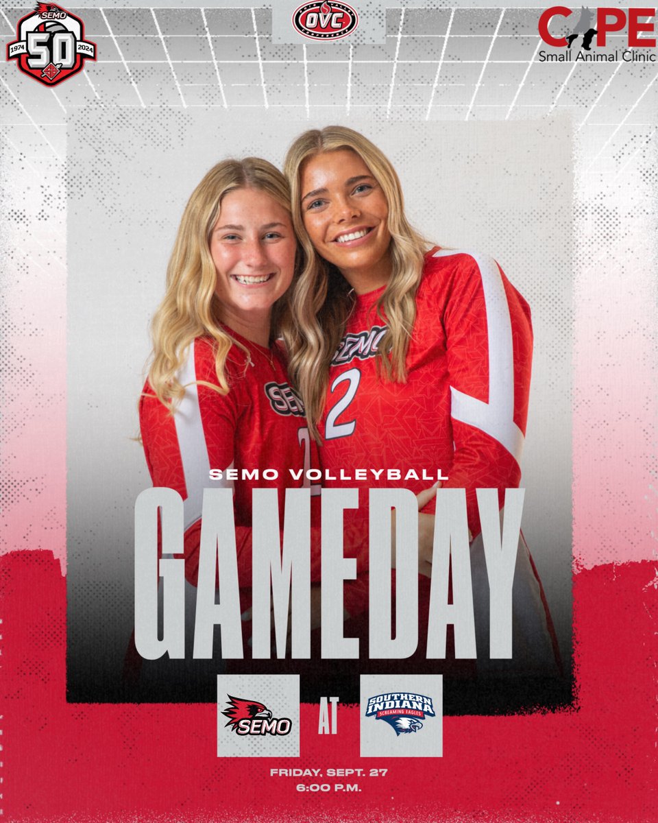 SEMO Volleyball (@semovb) on Twitter photo π¨ GAMEDAY π¨
Beginning <a href="/OVCSports/">Ohio Valley Conference</a> with a battle of the birds π Redhawks and Screaming Eagles coming up TONIGHTβΌοΈ π
π Evansville, Ind.
π Southern Indiana
β° 6 p.m.
ποΈ Screaming Eagles Arena
π shorturl.at/dQfTQ
πΊ shorturl.at/c1EOB
#FeelinRowdy π¨ GAMEDAY π¨
Beginning <a href="/OVCSports/">Ohio Valley Conference</a> with a battle of the birds π Redhawks and Screaming Eagles coming up TONIGHTβΌοΈ π
π Evansville, Ind.
π Southern Indiana
β° 6 p.m.
ποΈ Screaming Eagles Arena
π shorturl.at/dQfTQ
πΊ shorturl.at/c1EOB
#FeelinRowdy