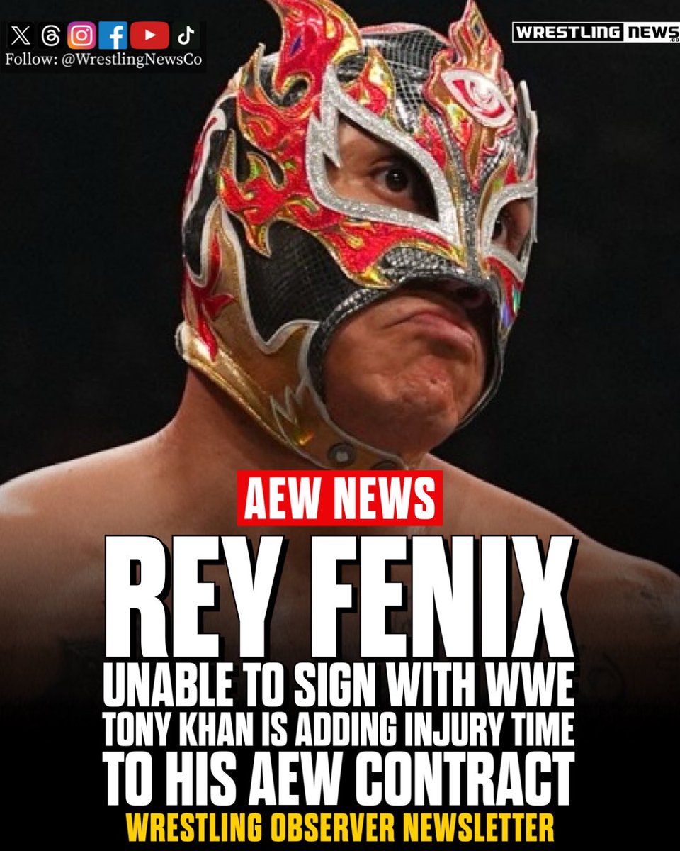 WrestlingNewsCo's tweet photo. Rey Fenix won’t be showing up in WWE anytime soon. https://t.co/krPuORjq9I