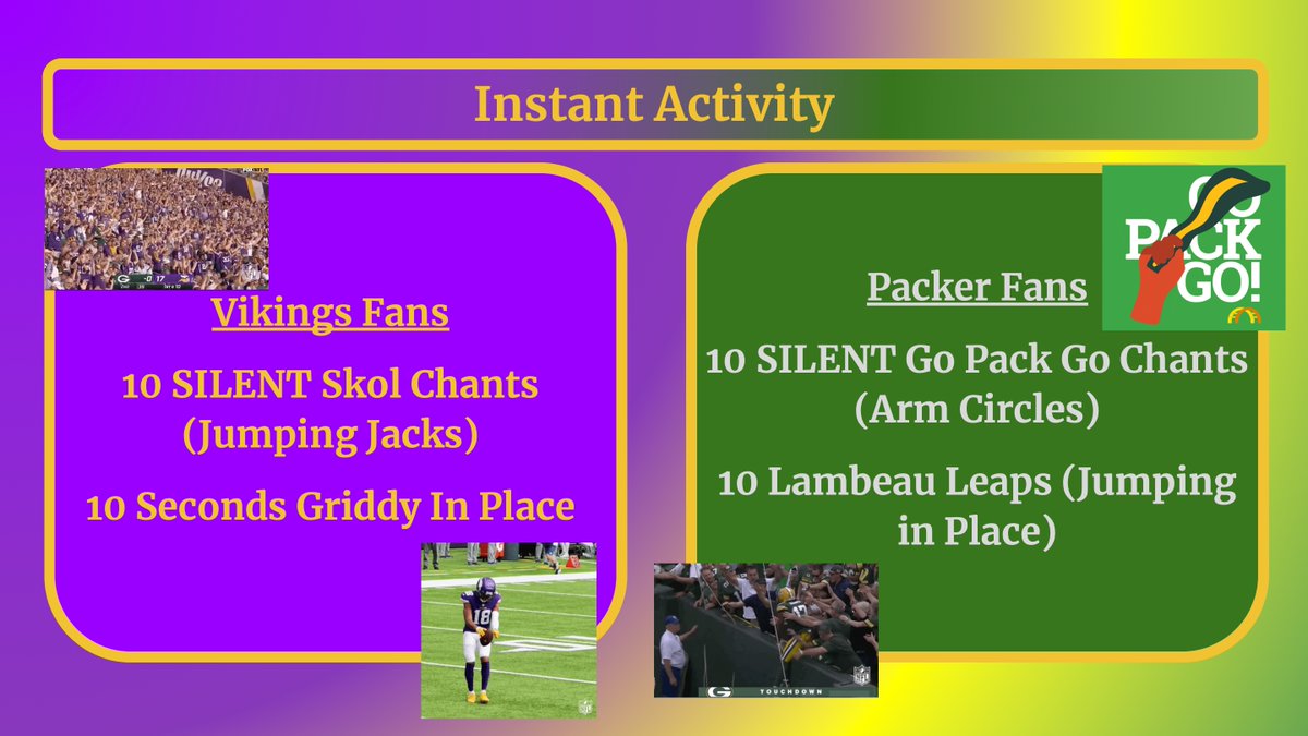 Dialing up a thematic Instant Activity for today's Border Battle spirit day! #Skol