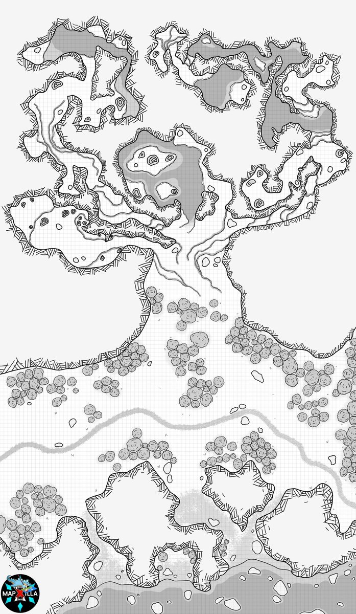 Curious how people feel about this more basic, black &amp; white battlemap, and if I should keep making them or not.

Rocky Beach &amp; Cave [90 x 155]

#ttrpgcommunity