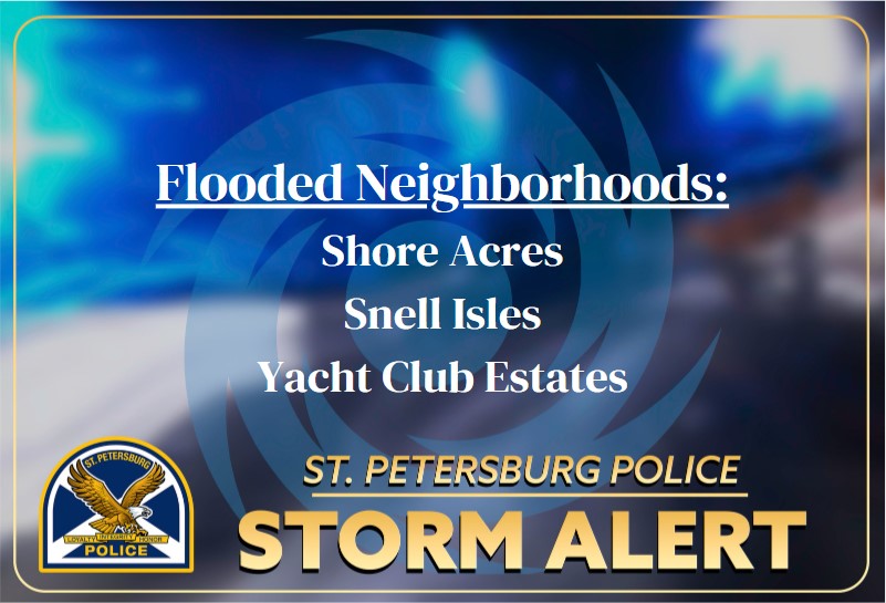 StPetePD's tweet photo. 𝙎𝙩𝙤𝙧𝙢 𝙐𝙥𝙙𝙖𝙩𝙚

Police are still limiting access to these neighborhoods due to street flooding and safety issues. https://t.co/z1CcoRJt5l