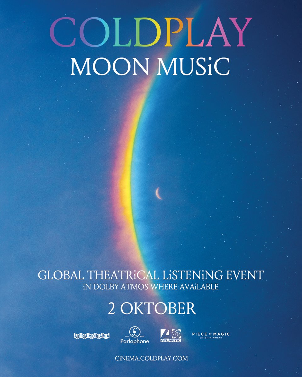 Luister nog voor de release als eerste naar het nieuwe album van <a href="/coldplay/">Coldplay</a> !🌙 Coldplay nodigt fans uit voor een global theatrical listening event op 2 oktober, waar ze als eerste het langverwachte nieuwe album “Moon Music” kunnen horen! Tickets via cinema.coldplay.com