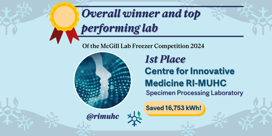SustainMcGill's tweet photo. Congratulations to the winners of the International #freezerchallenge at McGill! We are so excited to highlight our labs that freed up freezer space, cleaned equipment and retuned their freezer temperatures!

@rimuhc1
#mygreenlabs https://t.co/PWzwmsuQWZ