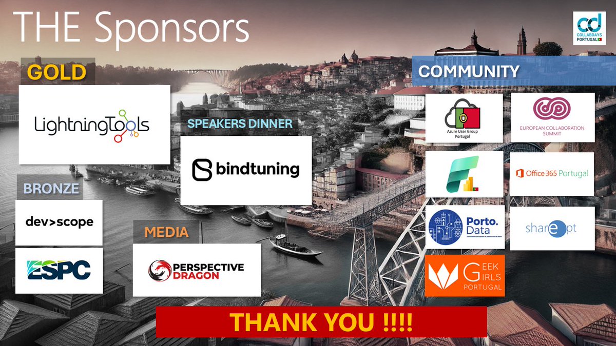 Scoutman (@scoutmanpt) on Twitter photo <a href="/CollabDaysPT/">CollabDays Portugal</a>: Uhra... where do we even start?
THANK YOU SPONSORS for making <a href="/CollabDaysPt/">CollabDays Portugal</a> an unforgettable event!
Free entry, lunch, coffee, swags, prizes, and an amazing venue
ALL thanks to YOU ! 🤠
<a href="/bindskins/">BindTuning</a> <a href="/lightningtools/">Lightning Tools</a> <a href="/DevScope/">DevScope</a> <a href="/runeventsEMP/">run.events</a> <a href="/PDragonCorp/">Perspective Dragon</a> <a href="/CollabDaysPT/">CollabDays Portugal</a>: Uhra... where do we even start?
THANK YOU SPONSORS for making <a href="/CollabDaysPt/">CollabDays Portugal</a> an unforgettable event!
Free entry, lunch, coffee, swags, prizes, and an amazing venue
ALL thanks to YOU ! 🤠
<a href="/bindskins/">BindTuning</a> <a href="/lightningtools/">Lightning Tools</a> <a href="/DevScope/">DevScope</a> <a href="/runeventsEMP/">run.events</a> <a href="/PDragonCorp/">Perspective Dragon</a>