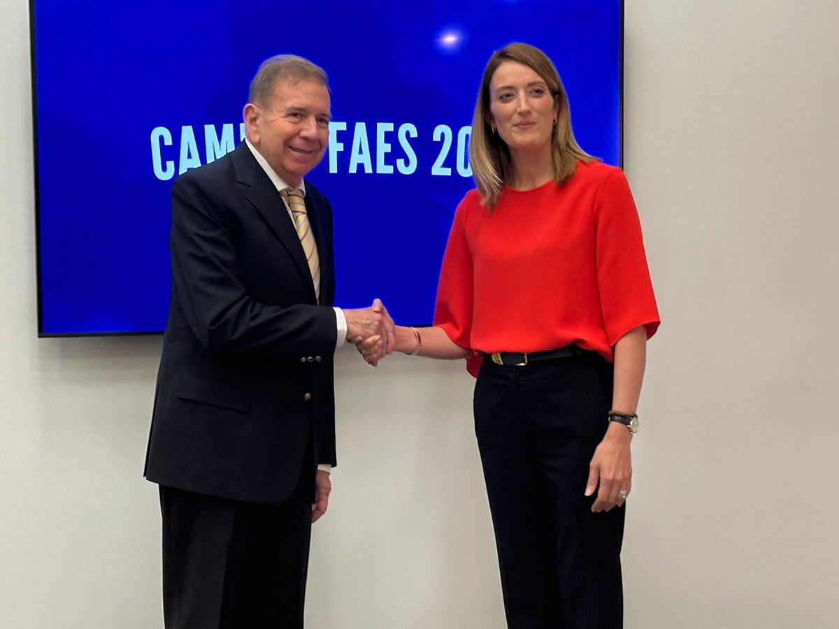 En este encuentro con la Presidenta del Parlamento Europeo, Roberta Metsola, tuve la oportunidad de hablar en nombre de #Venezuela y de todos los venezolanos, como depositario de la soberanía popular, y poner de relieve lo que ha sido uno de los principales méritos que ha