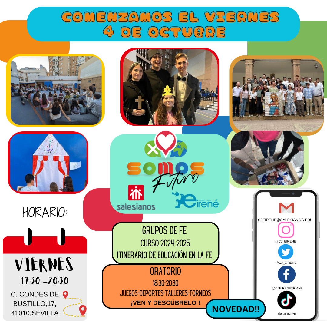CJ_Eirene's tweet photo. Tan solo 1 semana para volver a compartir la FE ✝️ en los patios de nuestra CASA 🏡 No olvides realizar tu inscripción en el formulario 📩que podéis encontrar en Qualitas, stories, correo y en la carta corporativa entregada por las clases! Queremos contar contigo este curso! ❤️‍🔥 https://t.co/29EnaCyiLM