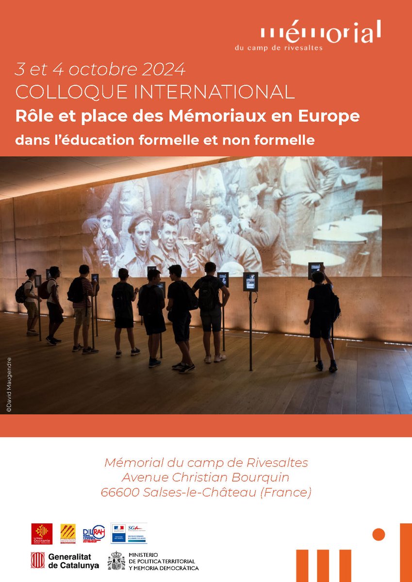 MemorialRivesaltes (@mrivesaltes) on Twitter photo Un événement incontournable pour explorer les grands enjeux actuels avec des experts de renommée internationale. Venez échanger avec des intervenants de premier plan sur des questions cruciales pour l'avenir de l'éducation.
Inscription : carole.martinez@memorialcamprivesaltes.fr Un événement incontournable pour explorer les grands enjeux actuels avec des experts de renommée internationale. Venez échanger avec des intervenants de premier plan sur des questions cruciales pour l'avenir de l'éducation.
Inscription : carole.martinez@memorialcamprivesaltes.fr