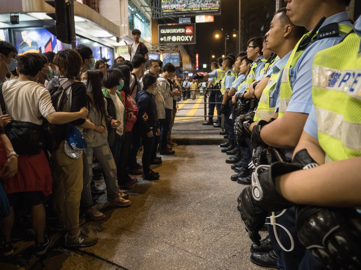 Hitchcockbirds's tweet photo. 10 years ago (28 August 2014)

Universal suffrage was demolished as promised under the #HongKong #BasicLaw.

Tear gas was used against #HongKongers, umbrella was used to protect defer the tearing gas.

Since then Basic Law is no longer basic. https://t.co/76Dm1nDeon