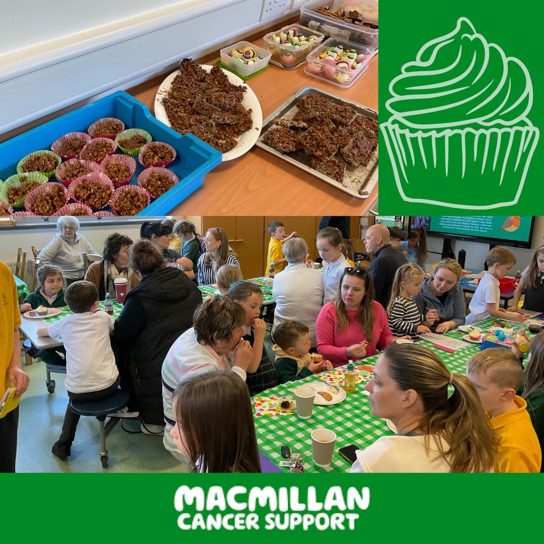 stmungoalloa's tweet photo. Little Robin’s Cafe returned today and we are incredibly grateful for all those who attended and donated. It was amazing to have everyone back in our school and to support an amazing cause Macmillan. 💚💛 @macmillancancer https://t.co/PVwA0NHVyr
