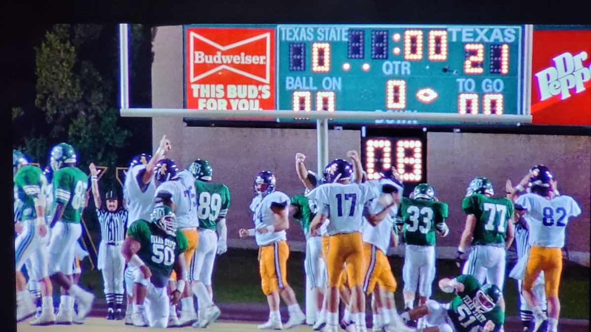 chrisgb002000's tweet photo. The #TexasState armadillos v the #Texas colts in #NecessaryRoughness which was released 33 years ago today https://t.co/XxspZvjGaj