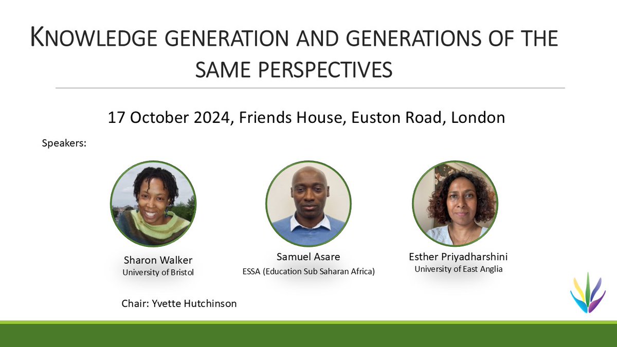 EVENT: Knowledge generation and generations of the same perspectives 
17 October, 1-3pm in London
The focus will be on ‘disruption’, what it might look like &amp; how we can use our power to do things differently in our own practice.
Register here: ukfiet.org/events/knowled…