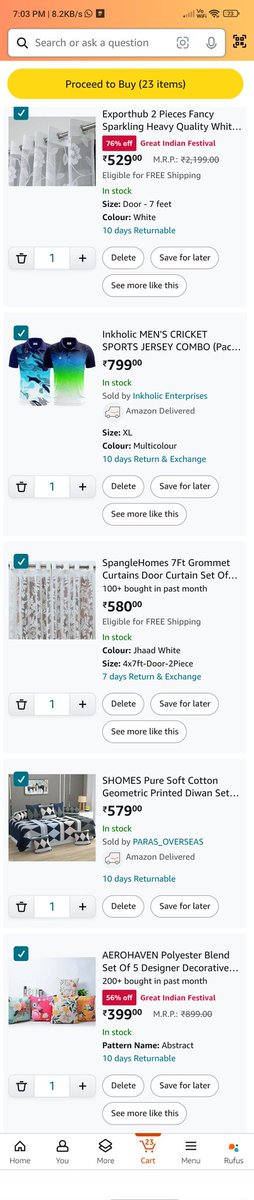 Thank you so much for this biggest giveaway. Here is my Amazon Cart screenshots.

#AmazonGreatIndianFestival
#TaiyaariKaTyohaar
<a href="/amazonIN/">Amazon India</a> 

Join : <a href="/OneDeepu/">Harish #Believer</a> 
<a href="/Srikant40426276/">Srikanth #stufflistingsarmy #Farmer 🌿</a> 
<a href="/Srinivaslavudy7/">Srinivaslavudya</a>