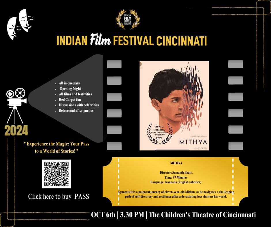 🎬 "Mithya" Directed by Sumanth Bhat
Follow the heart-wrenching story of a young boy navigating loss and the complexities of family.

📅Oct 6, 2:30 PM at Mariemont Theatre
🎟️@ vibrnz.com/event/indian-f…

<a href="/Enquirer/">Enquirer</a> <a href="/cinc/">CinC</a>