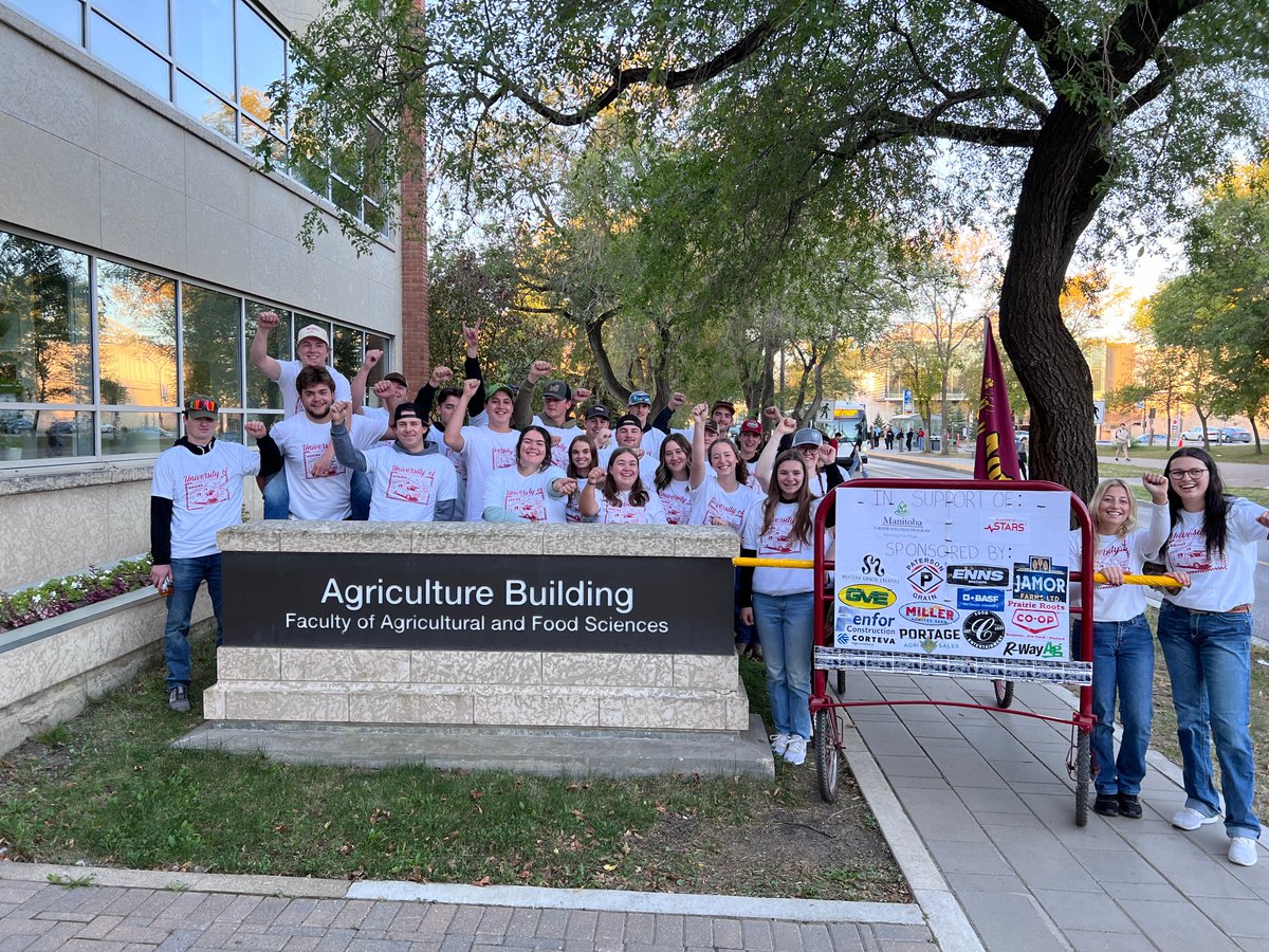 And they are off!!  The <a href="/UM_FASO/">U of M Aggies</a> Aggie Bedpush will visit 19 MB communities this weekend. This year they are supporting <a href="/STARSambulance/">STARS</a> and <a href="/mfarmerwellness/">Manitoba Farmer Wellness Program</a>. Donation and destination details here news.umanitoba.ca/um-aggies-on-t… <a href="/umanitoba/">University of Manitoba</a>
