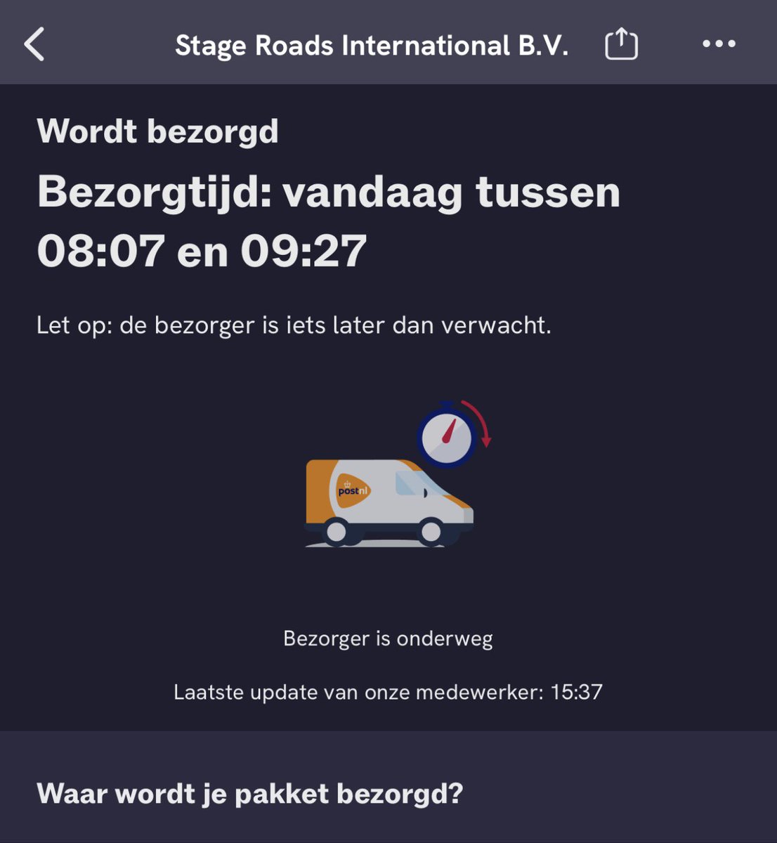 larsvanaart's tweet photo. De bezorger is overgestapt in een DeLorean zo te zien. https://t.co/lyGKzICpSj
