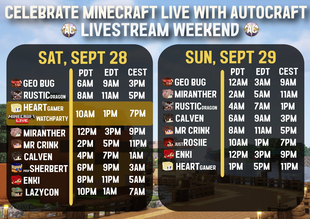 Here's the Stream Weekend Schedule!
GeoBug Will be kicking things off tomorrow! See you all there!😄😄😄