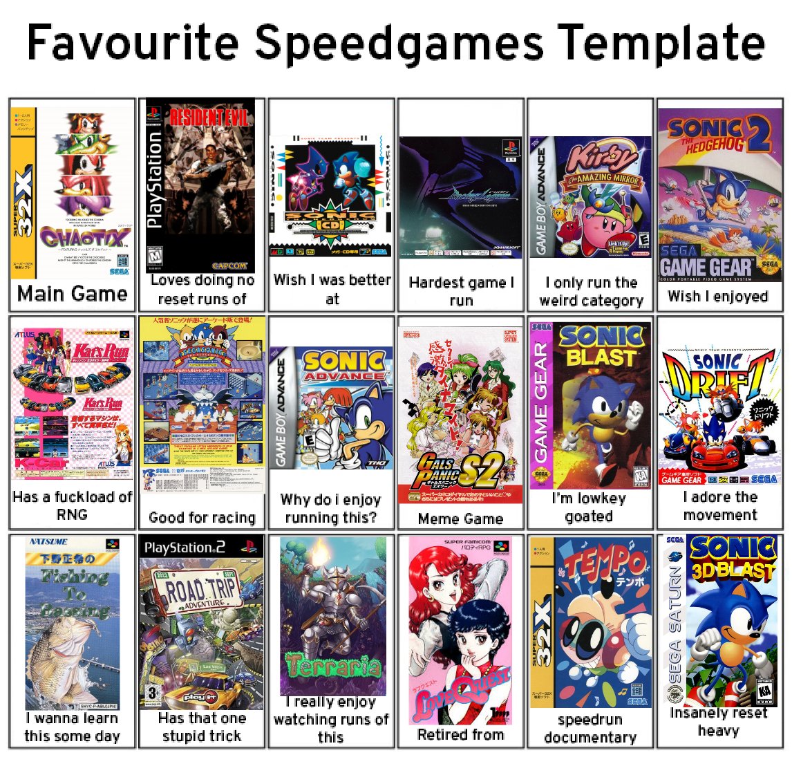 stwolive's tweet photo. Half of this list could have been chaotix but I wanted to do no repeat too https://t.co/tlwa4bXNCV