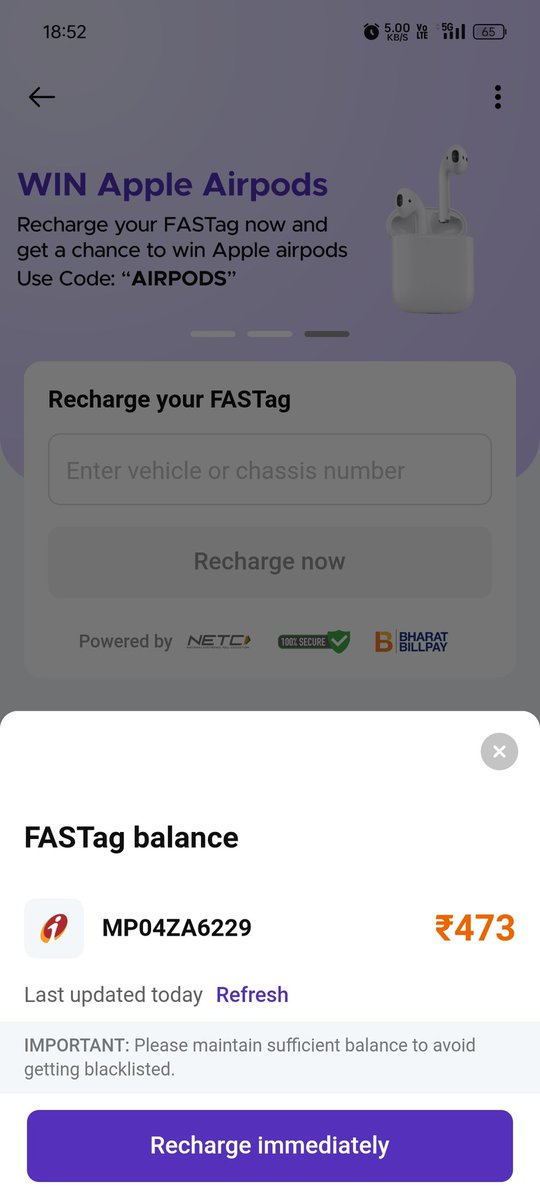 rahuldkd's tweet photo. @NHAI_Official @nitin_gadkari @CMMadhyaPradesh sir, with humble request I want to complain about unwarranted misbehaviour due to system failing to deduct money frm active FASTag by toll staff Mr Raviraj at Sarasdol toll plaza, NH45, MadhyaPradesh, India. Kindly do the needful. https://t.co/RflM4yI2Q3