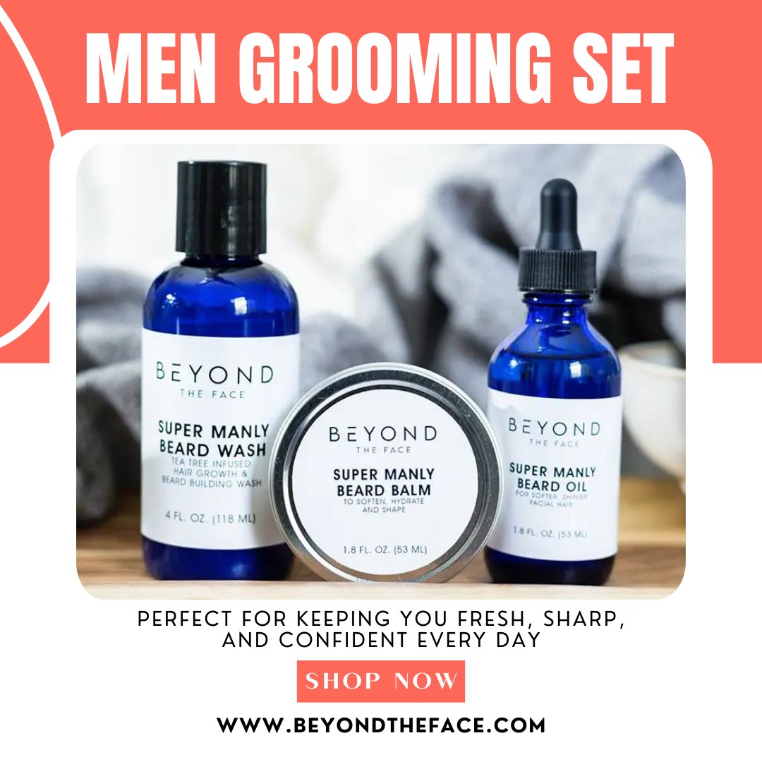 TheOfficialBTF_'s tweet photo. Keep it sharp and stylish with our Men’s Grooming Set! 💇‍♂️🧔 Everything you need to look your best, anytime, anywhere 🔥

Ｓｈｏｐ ｎｏｗ ➟  https://t.co/ia27STY9w2

#MensGrooming #FreshLook #StaySharp #GroomingEssentials #BeardCare #BeyondTheFace #BeardLove #GroomingSet https://t.co/SsX7C22kfP