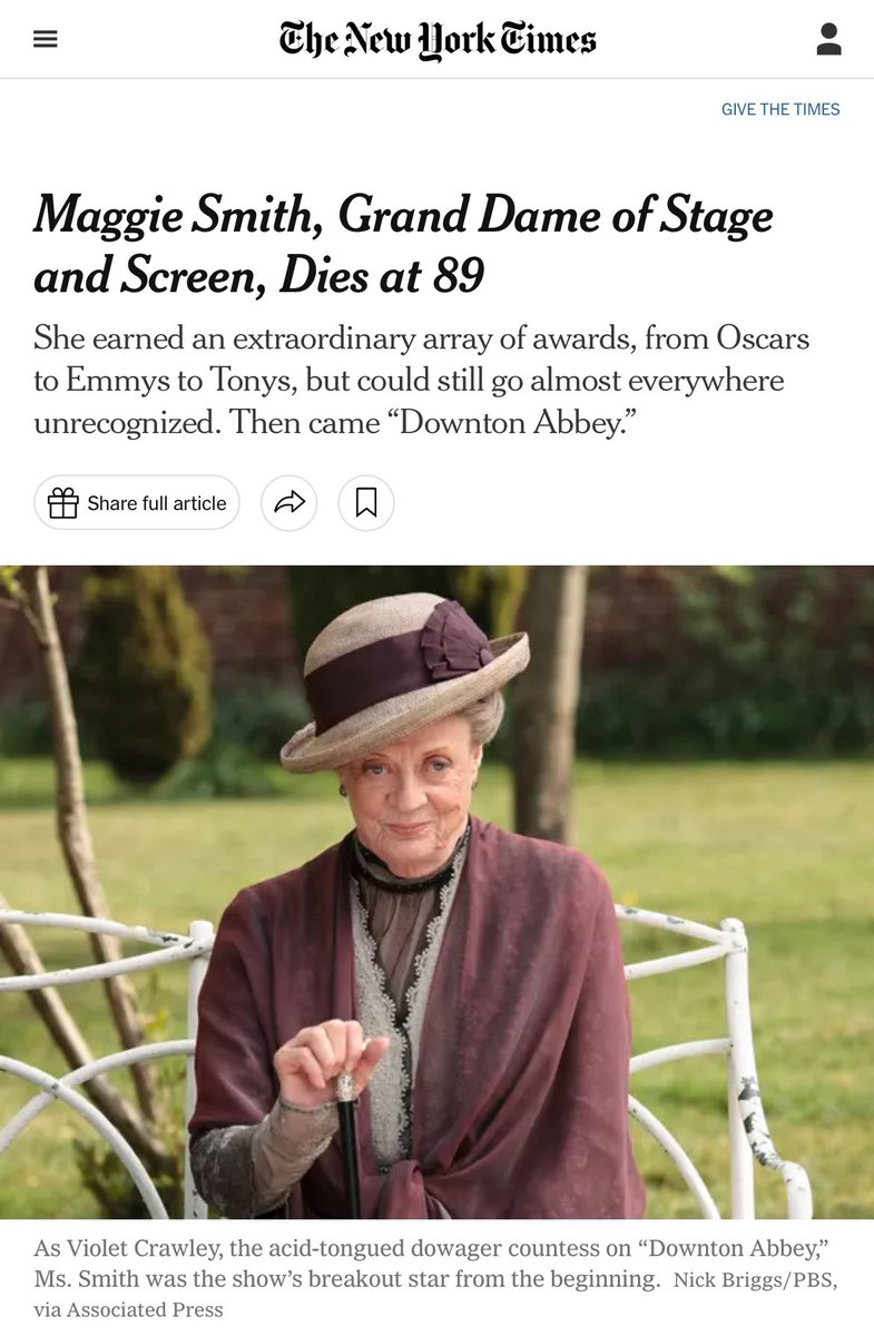 Oh Maggie Smith, RIP Queen. We’re really about to start losing all our legends