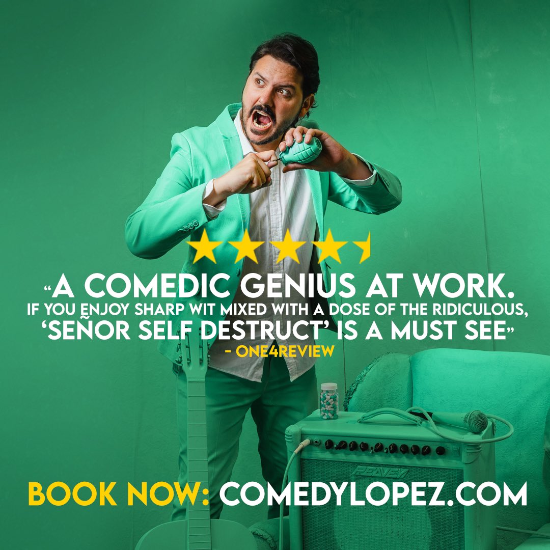 Señor Self Destruct is going on tour! 
💣💥🥳 2024/2025 tickets are now on sale 🎟️🎫  comedylopez.com