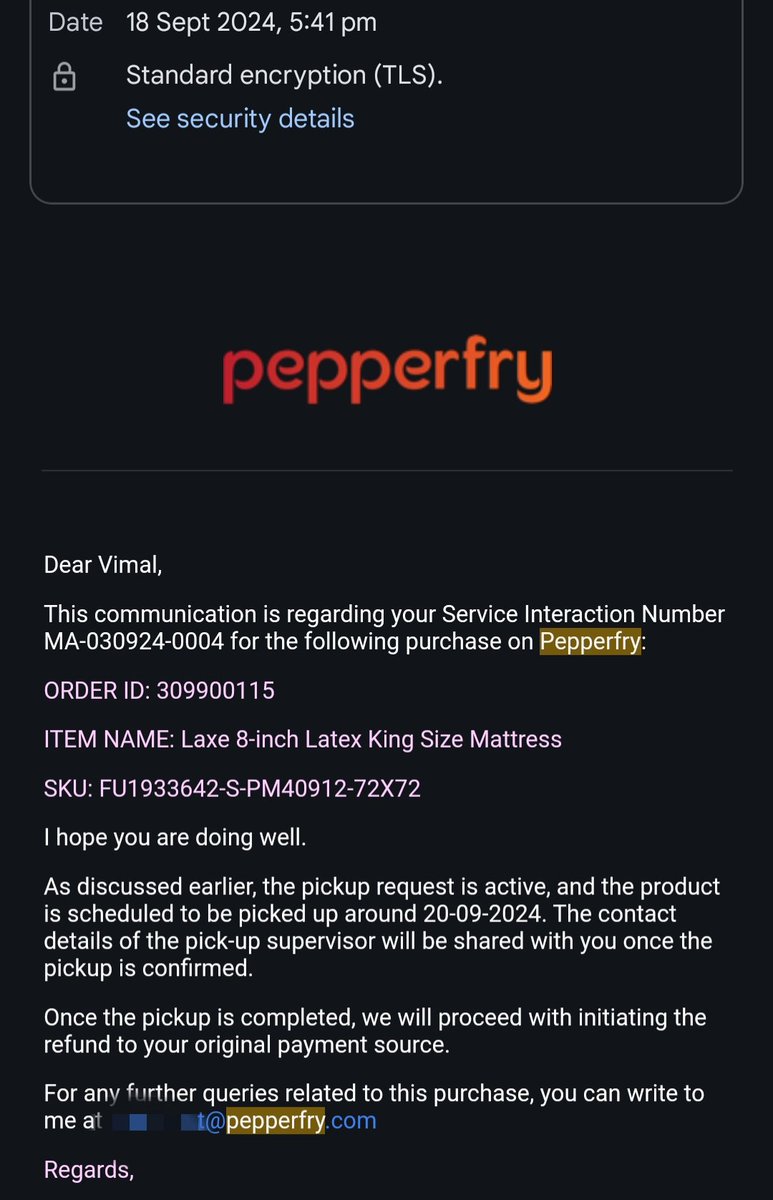 VUpagupthan's tweet image. @jagograhakjago "UPDATE: @Pepperfry fails me AGAIN! Admitted fault, promised return, but after 1 month &amp;amp; 7 emails scheduling &amp;amp; rescheduling pickup dates, still awaiting pickup &amp;amp; they still have my money! Unacceptable customer service! #PepperfryFail #CustomerSupportNightmare"