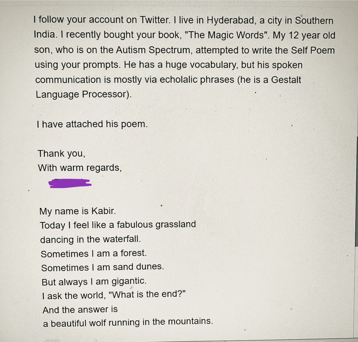 I can't get over this. I wish I could share all the emails I'm getting. All I can say is my goal as a teacher has always been to help people communicate, and it's amazing that after all these years it's happening in this way.