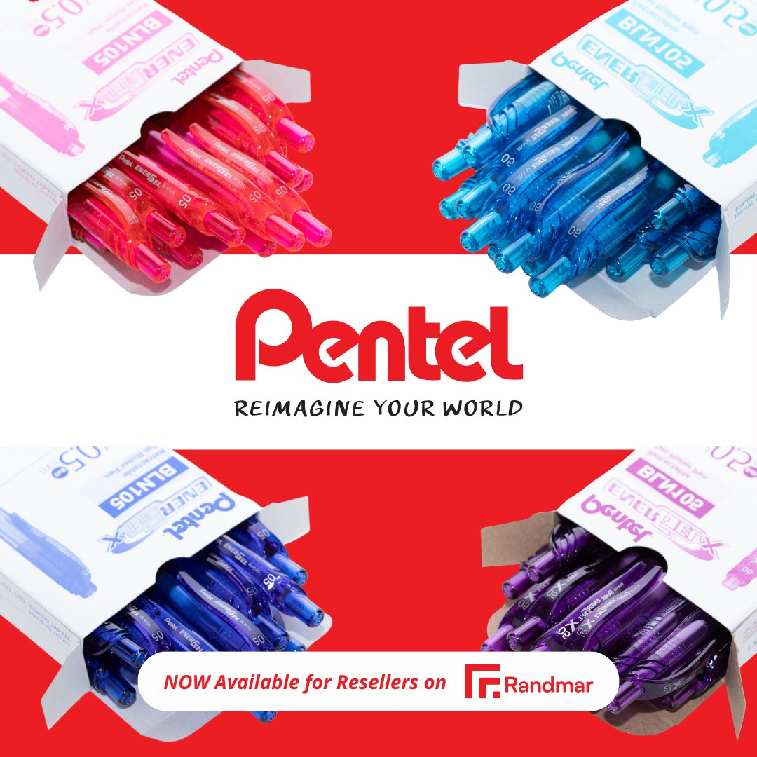 Pentel is now on Randmar! 🖊️ Stock up on their trusted writing instruments and art supplies, perfect for professionals and students. #Pentel #Randmar #OfficeSupplies #ResellerDeals #WritingEssentials