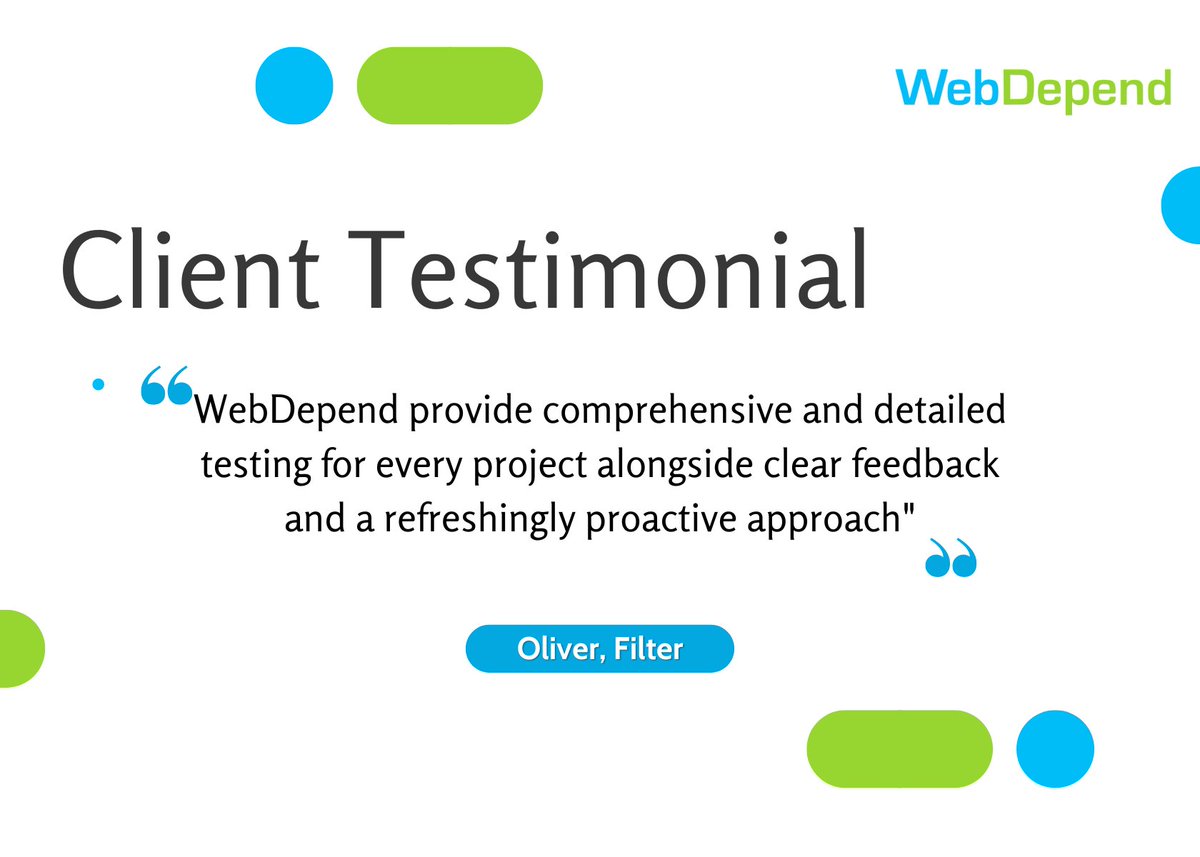 WebDependUK's tweet image. Nothing speaks louder than our customers' words! 🌟
Here’s how we made a difference for Filter, an expert WordPress digital agency.
#ClientHappines #FeedbackMatters #WebDepend #QATesting