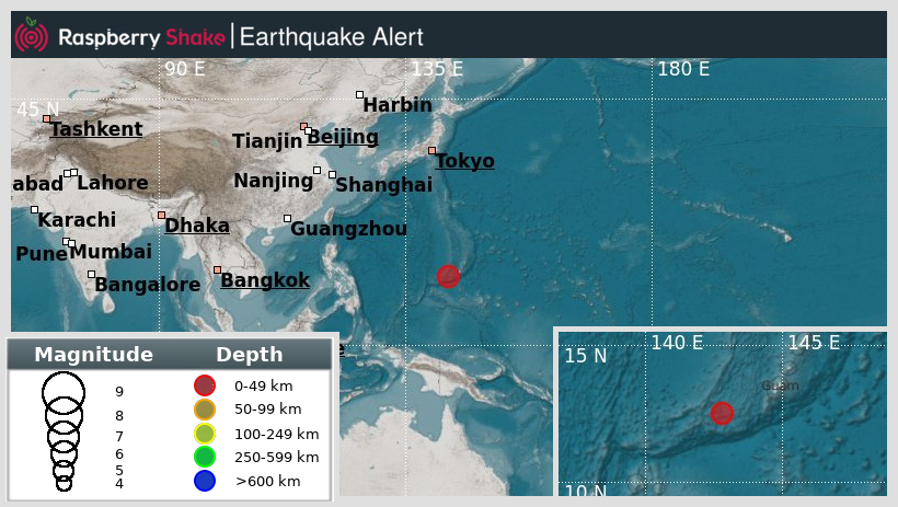 raspishakEQ's tweet photo. Preliminary M5.1 #Earthquake
ID: #rs2024tcrpen
240km from #Tamuning, #MarianaIslands
2024-09-27 13:50 UTC
Source: #GFZ
@raspishake
Join the largest #CitizenScience EQ community ➡ https://t.co/Y5O0dgJqJF
EVENT ➡ https://t.co/gAUOGEYqad https://t.co/6Ypgc74Nj3