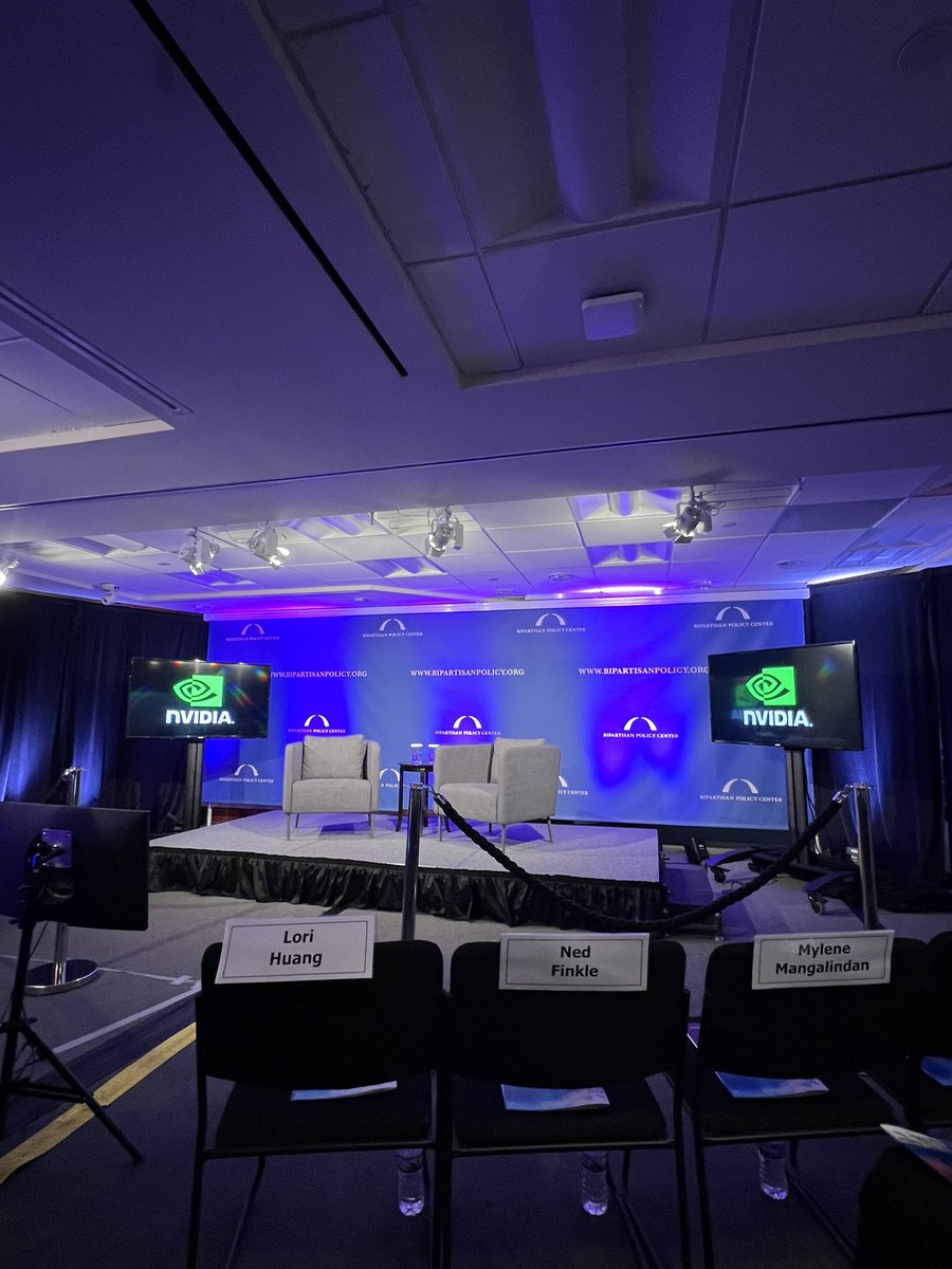 Web3DC's tweet photo. Excited about this morning fireside chat with NVIDIA CEO Jensen Huang discussing the future of Ai and energy!
There is no where better place to converge than the epicenter of policy and innovation, Washington DC!
@nvidia
@BPC_Bipartisan
#artificalintelligence #chips #web3dc https://t.co/i82zCJnDX8
