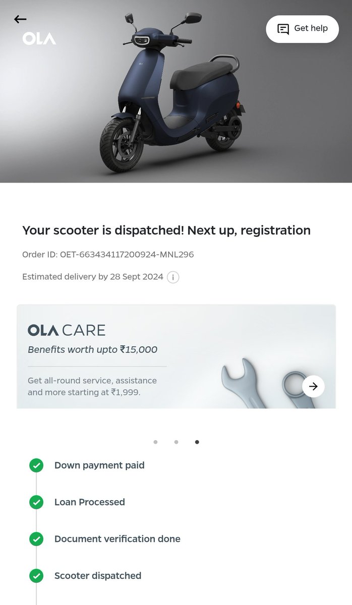ItsmePB89's tweet photo. @OlaElectric Why are you making customers fool by giving a fake commitment ? I have booked OLA S1 Pro by making a down payment and uploading the documents on the same day and the scooter was supposed to deliver on 28-09-24 but still it is not went for registration
@bhash https://t.co/MvlROJHRU3