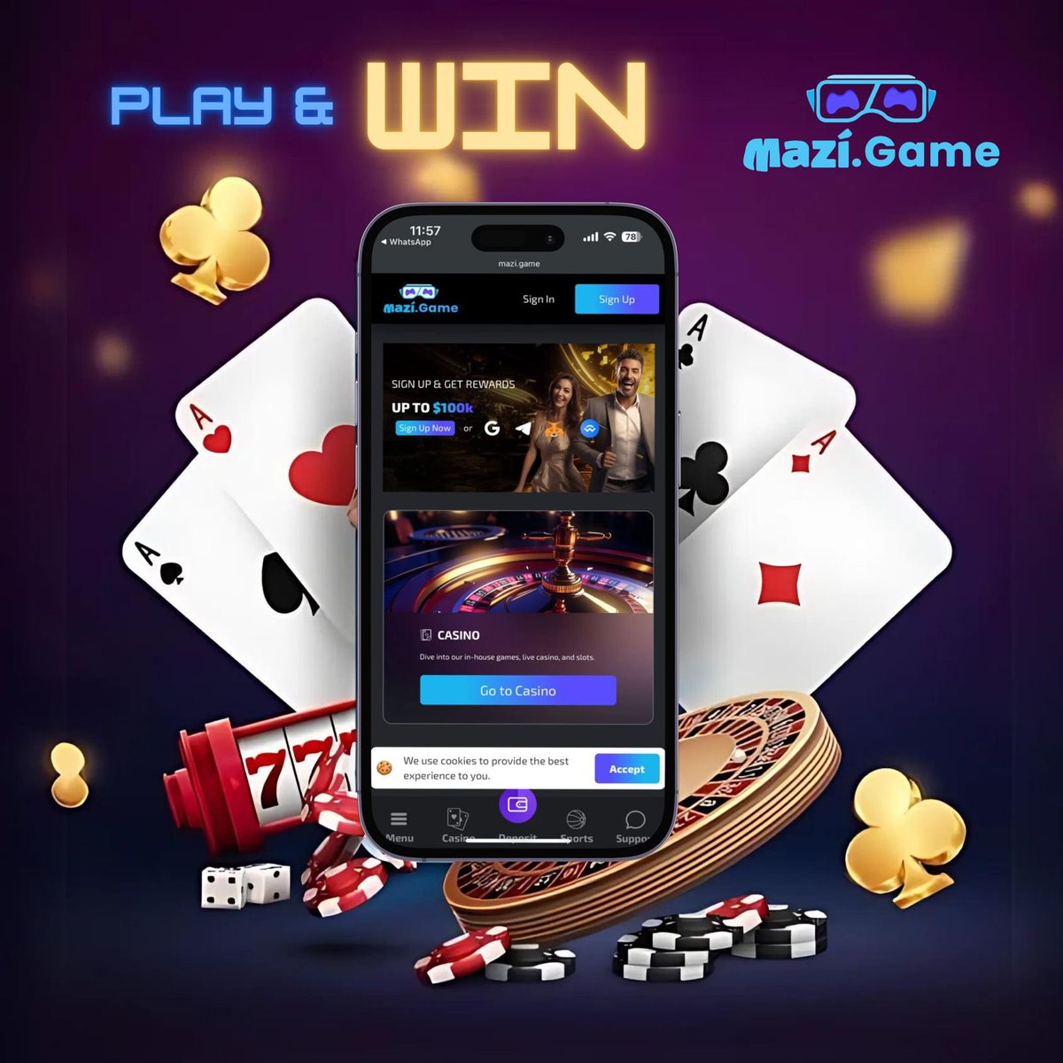 Bring your A-game and claim rewards up to $100K! Dive
into the action at mazi.game
and experience the ultimate casino thrill. 
Roll the dice, hit the jackpot, and show the world what you're made of!
Only on Mazi.Game🚀
.
.
.
.
.
.
.
#mazi #mazidotgame