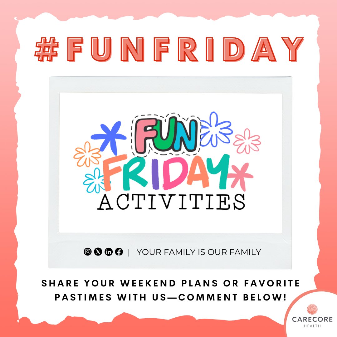 CarecoreH's tweet photo. Happy #FunFriday! Dive into the weekend—there's something for everyone. What’s your favorite way to kick off the weekend? 🎉👇 #GoodTimes https://t.co/v9M6HC4SIp
