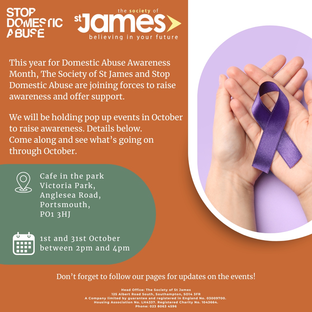 October is Domestic Abuse Awareness Month. This year we are joining forces with <a href="/Southerndas/">Stop Domestic Abuse</a> to raise awareness and provide support. 

Please come along to our launch event and closing event on 1st October and 31st October to see what we are up to.
