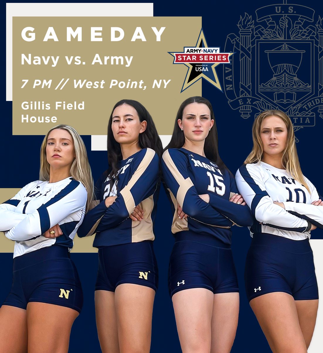 Navy Athletics (@navyathletics) on Twitter photo The first ⭐️ of the year is on the line tonight as <a href="/NavyVolleyball/">Navy Volleyball</a> takes on Army in New York!!
Watch the rivalry on ESPN+: shorturl.at/PHvVj
The Army-Navy Star Series is presented by <a href="/USAA/">USAA</a>.
#GoNavy | <a href="/ESPN/">ESPN</a> | <a href="/PatriotLeagueHQ/">𝗣𝗮𝘁𝗿𝗶𝗼𝘁 𝗟𝗲𝗮𝗴𝘂𝗲 𝗛𝗤</a> The first ⭐️ of the year is on the line tonight as <a href="/NavyVolleyball/">Navy Volleyball</a> takes on Army in New York!!
Watch the rivalry on ESPN+: shorturl.at/PHvVj
The Army-Navy Star Series is presented by <a href="/USAA/">USAA</a>.
#GoNavy | <a href="/ESPN/">ESPN</a> | <a href="/PatriotLeagueHQ/">𝗣𝗮𝘁𝗿𝗶𝗼𝘁 𝗟𝗲𝗮𝗴𝘂𝗲 𝗛𝗤</a>