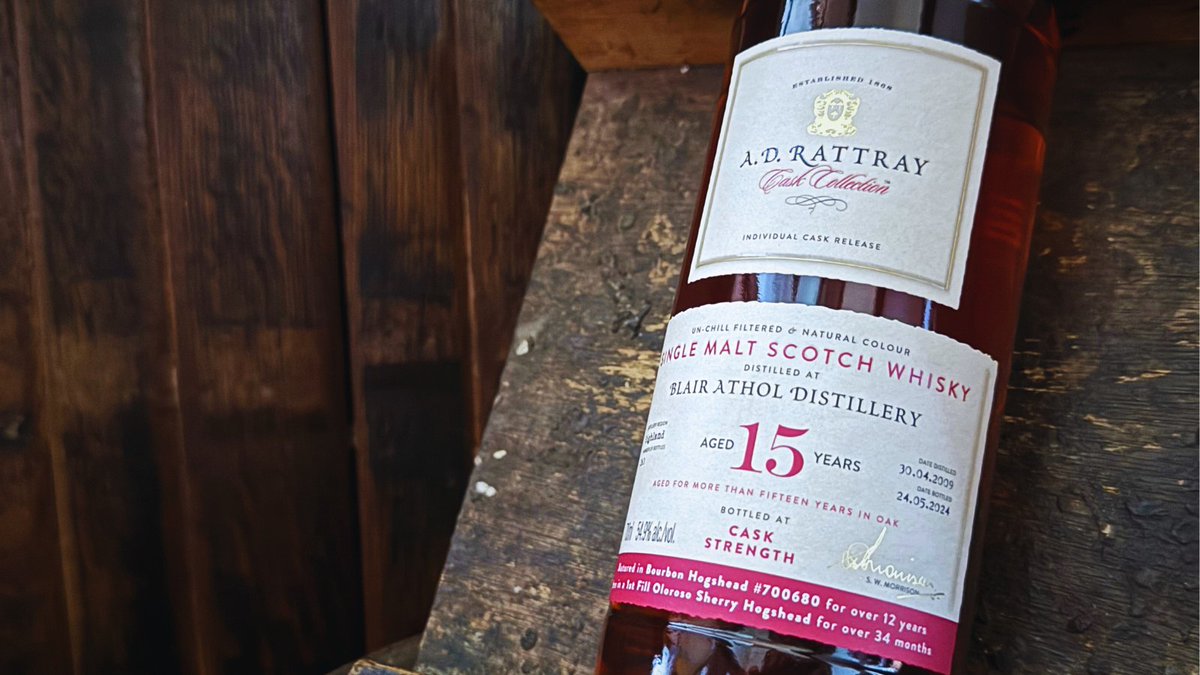 Blair Athol 2009 - Finished in 1st Fill Oloroso Sherry Hogshead

A premium quality European oak cask was seasoned with Oloroso sherry for 3 years prior to filling then left for a further 34 months maturation - bit.ly/3zz8fOf 

#adrattray #adrattraywhisky #caskcollection