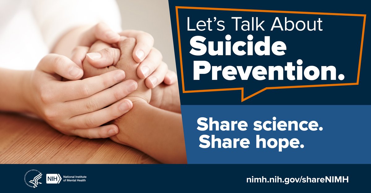 Delaware_CJC's tweet photo. During #SuicidePreventionMonth, help @NIMHgov raise awareness about suicide prevention by sharing informational materials based on the latest research. Everyone can help save lives. Share science. Share hope. https://t.co/XCQbCKoaBE . #SPM24 #shareNIMH #suicideprevention https://t.co/z2AzBHCALi