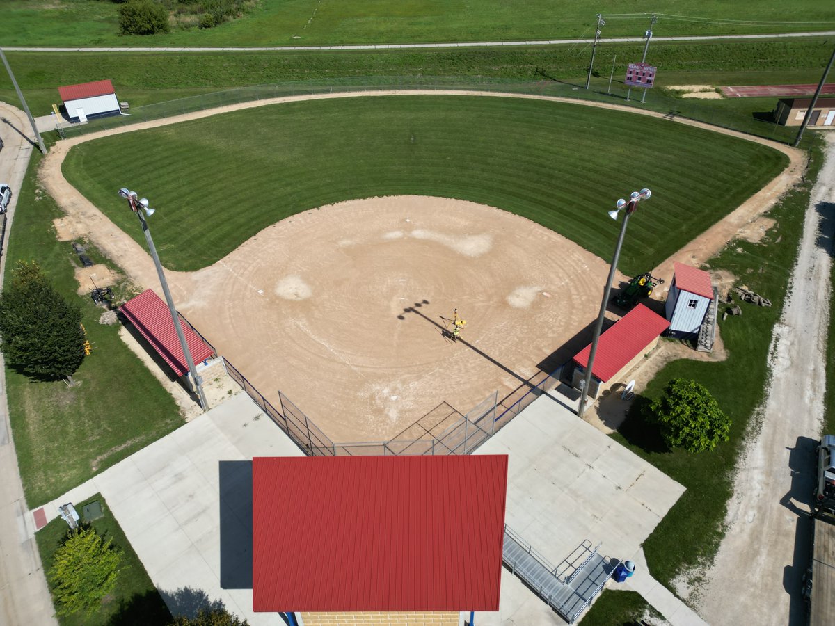 Wrapping up the field renovation for Decorah High School softball.