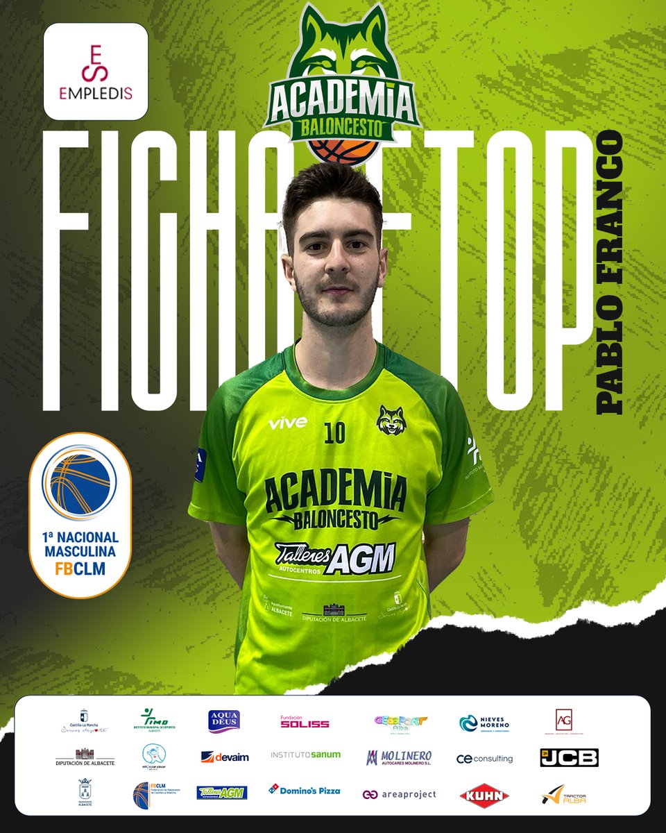 💚 Tras militar en las fillas del <a href="/CBVillarrobledo/">El Ventero CBV</a> la pasada campaña, se incorpora con ganas de trabajar en ayudar al equipo. ¡Bienvenido!

#SomosLaAcademia #LaAcademiaAB #AcademiaBaloncestoAlbacete #Albacete #Baloncesto