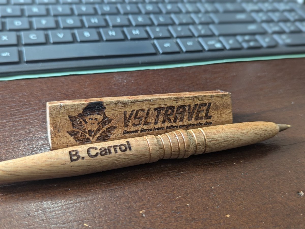BimbolaCarrol's tweet image. How nice is it to have well placed friends 😅 

Thanks @Red1Rider_ for this #WorldTourismDay2024 gift - customized pen made from #sierraleone wood. I love it.