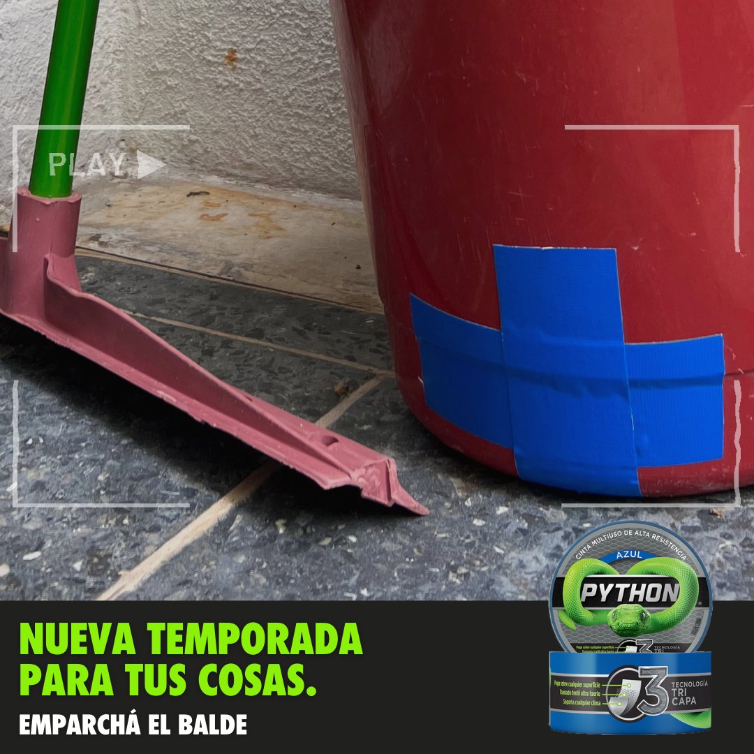 cintaspythonar's tweet image. Dale una nueva temporada a tu balde.
Reforzá, emparchá o sujetá con las cintas multipropósito de alta resistencia #Python🐍.
#SumateALaResistencia