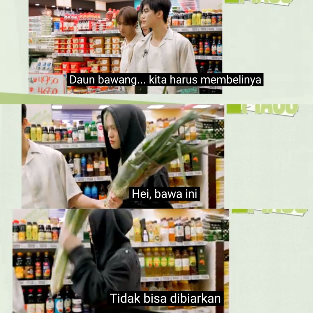 🐰 "daun bawang kita harus membelinya. hei bawa ini.. *sambil nyodorin daun bawang ke -chenle * ga bisa dibiarin ini 😭😭😭