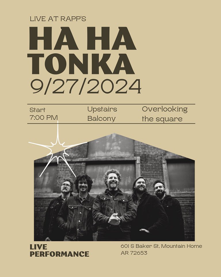 We're heading down to Mountain Home, Arkansas TONIGHT to play on the square at the historic Rapp's Barren Brewing Company! Great beer, great food, awesome atmosphere....come on out!