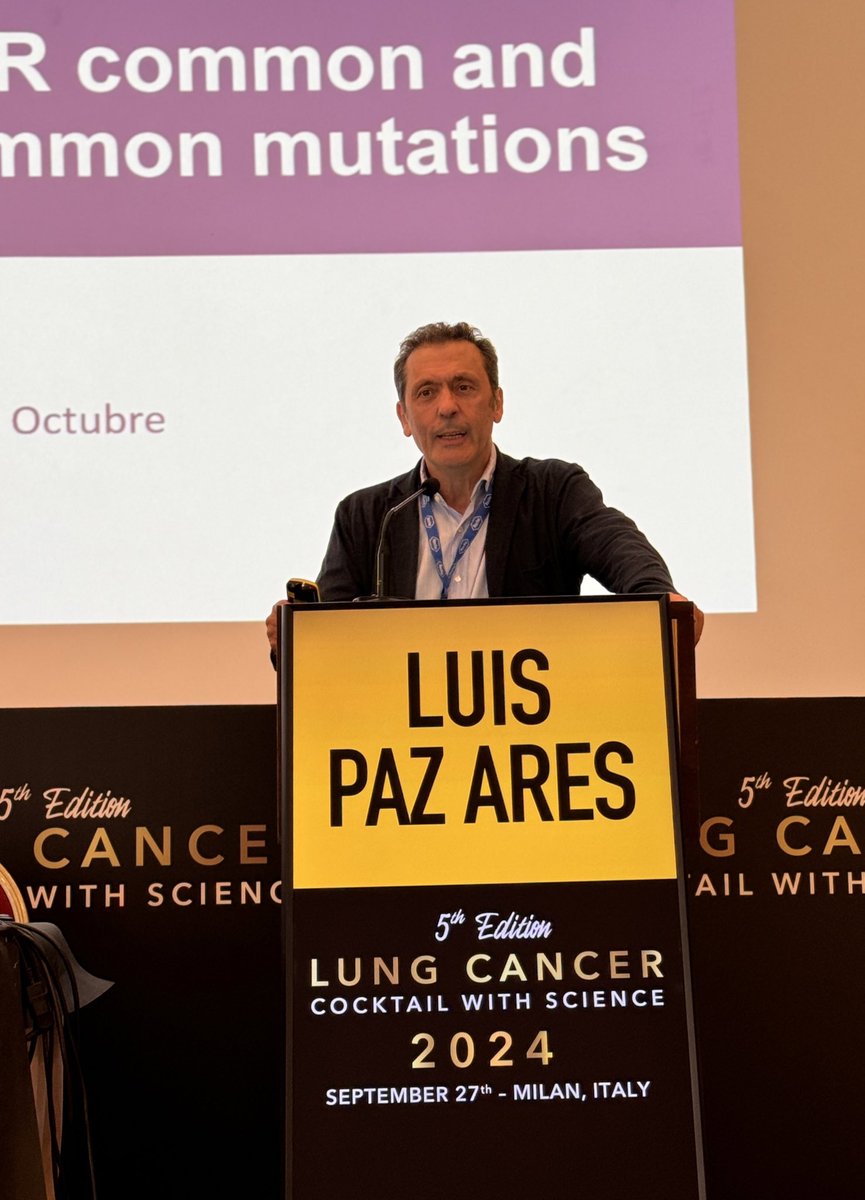 StephenVLiu's tweet photo. Session on targeted therapy chaired by Drs. @Ritalepp @giusvisc @claudia_proto with @LuisPaz_Ares discussing #EGFR: FLAURA2 vs MARIPOSA - longer PFS but cost of toxicity &amp; infusions. Many prognostic factors, need predictive ones. Ivonescimab - is this the future of IO for EGFR? https://t.co/oMD9Sgl7j6