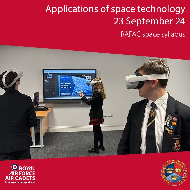 This week, cadets from the CCF have completed their 'Applications of Space Technology' award.

Using immersive technology, the cadets were even able to take a walk on the International Space Station and see their home planet from orbit...

Well done to everyone who participated!