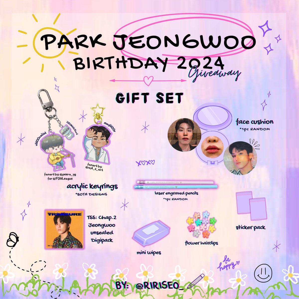 ririseo_'s tweet photo. ☆ JEONGWOO 20th BIRTHDAY GIVEAWAY ★
— 2 winners of gift set
❀ like, rt & mbf
❀ drop tags + unique words
❀ must shoulder d sf
🕰 092924 12AM
Unchanging Love for Jeongwoo
#ExtraWOOrdinaryMasterSingerDay
#아니죠아니죠_쩡쩡이생일이죠
#ジョンウずっと一緒にいよう20歳もこれからも https://t.co/NlbFRGHttq