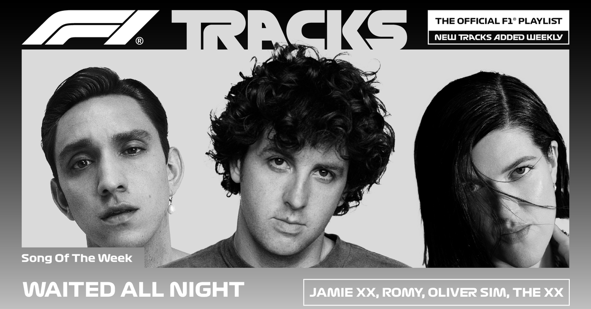 F1's tweet photo. 'Waited All Night' by @jamie___xx @romyromyromy @The_xx #OliverSim is your official no. 1 on F1 Tracks this week - tune in & turn it up NOW on @spotify 🎶👇
#F1Tracks #F1